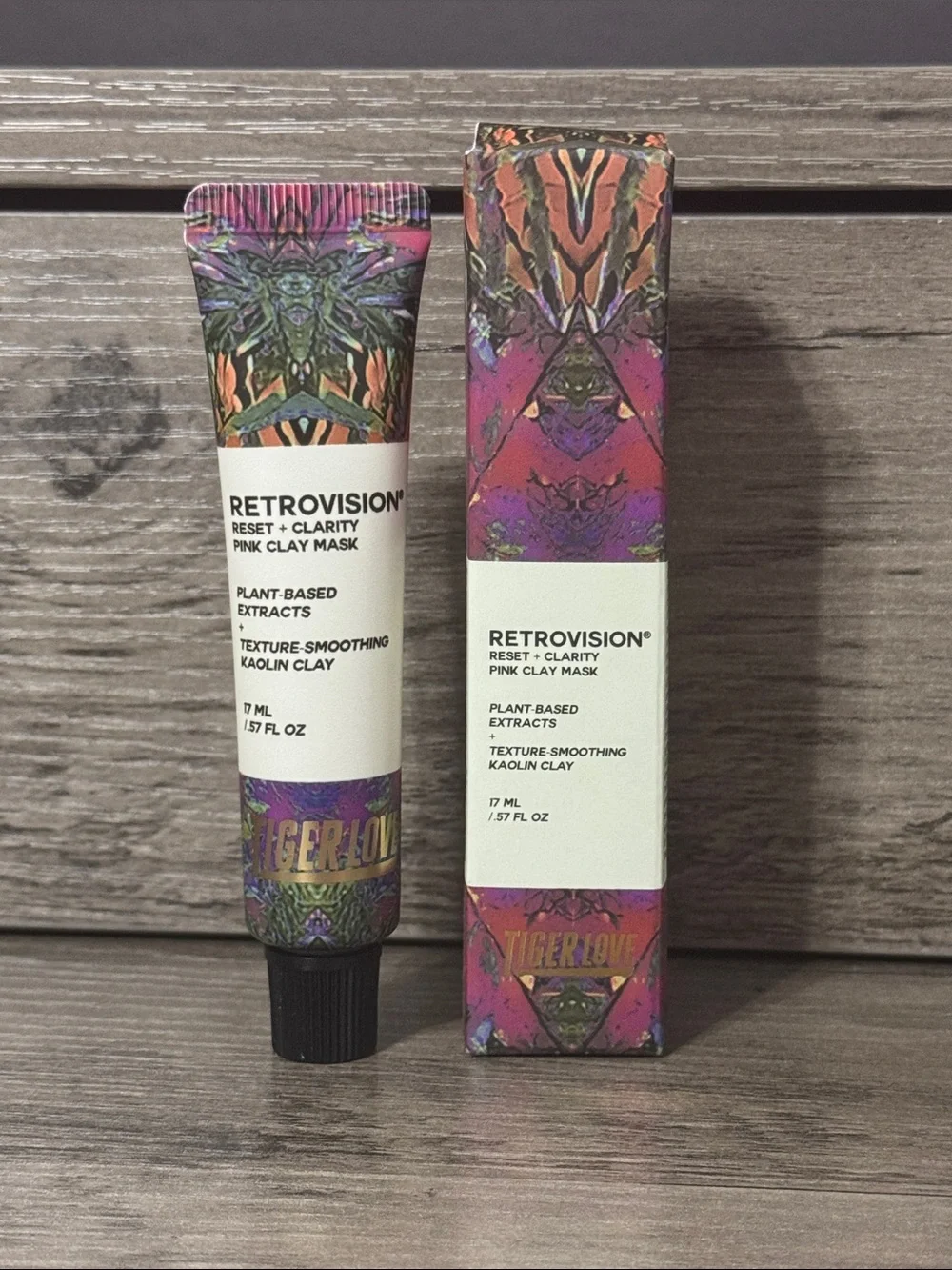 Tiger love retrovision reset + clarity pink clay mask ~ 17 ml ~ NIB